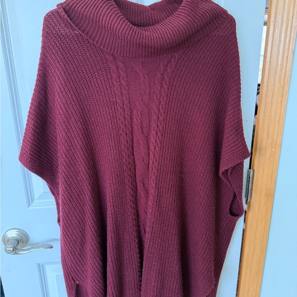 Faded Glory Maroon Cowl Neck Sweater - Picture 2 of 4